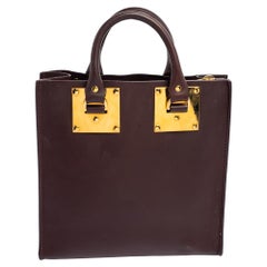 Sophie Hulme Burgundy Leather Albion Square Tote