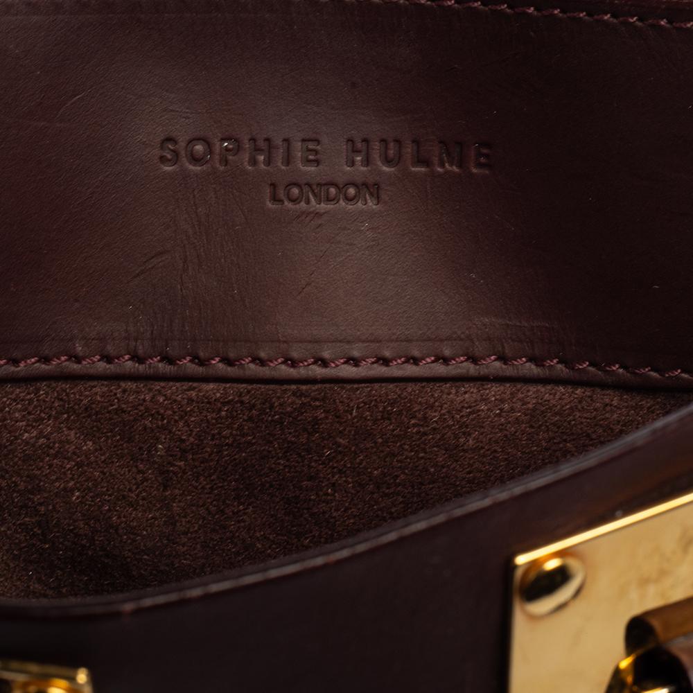 Sophie Hulme Burgundy Leather Albion Square Tote 1
