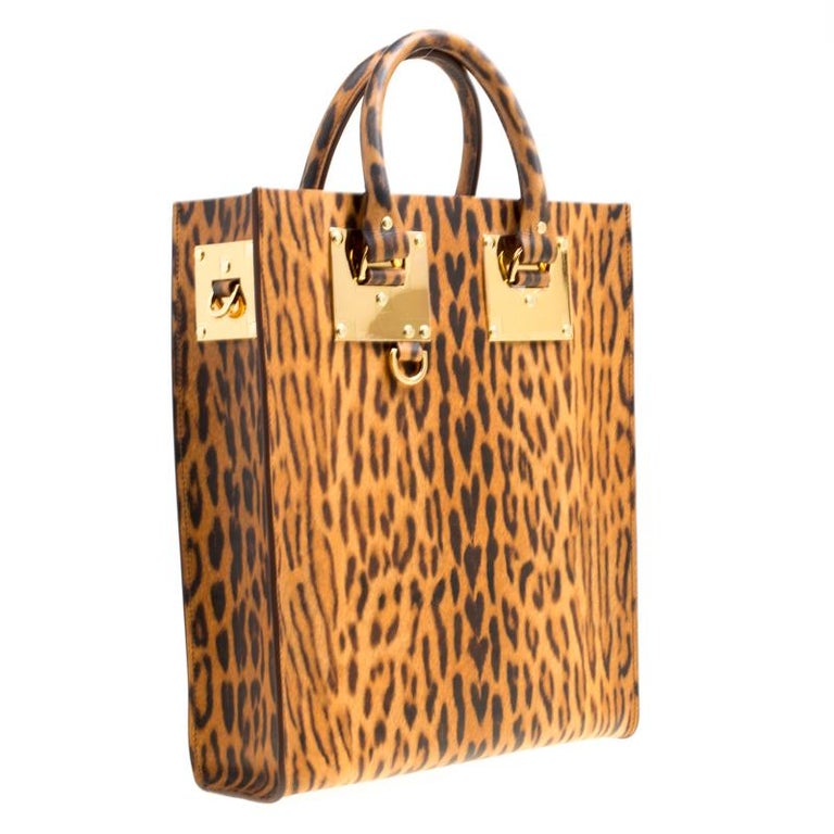 Sophie Hulme Leopard Print Leather Albion Top Handle Bag For Sale at ...