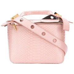 Sophie Hulme Pink Calf Leather Small Textured Bolt Italy
