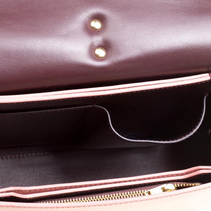 Women's Sophie Hulme Pink Leather Finsbury Applique Detail Top Handle Shoulder Bag
