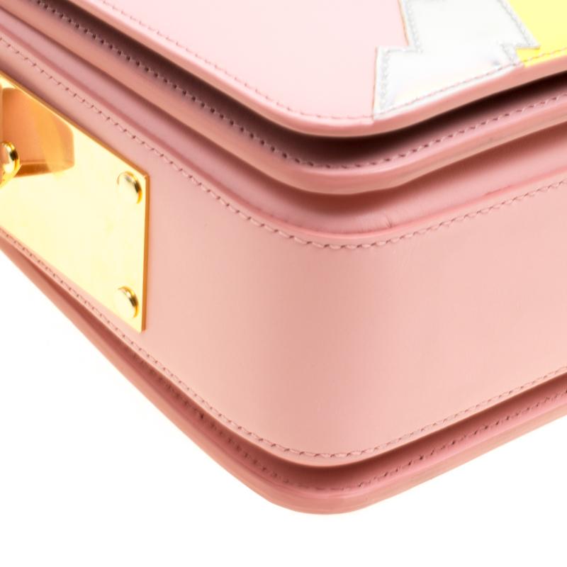 Sophie Hulme Pink Leather Finsbury Applique Detail Top Handle Shoulder Bag 1