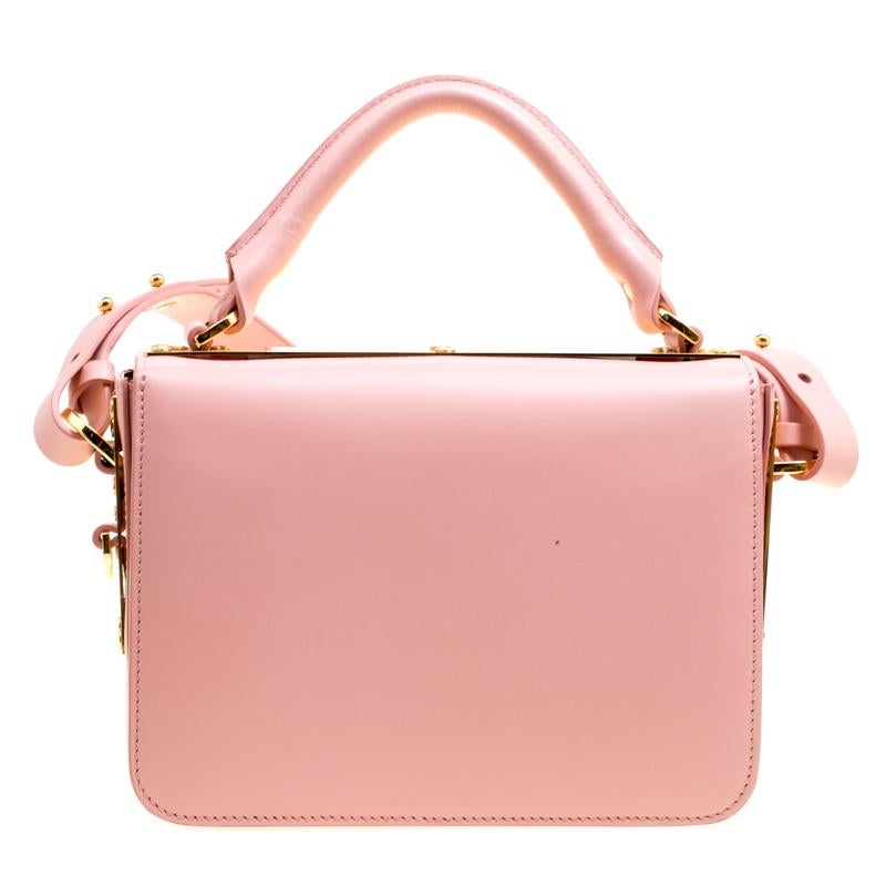 Sophie Hulme Pink Leather Finsbury Applique Detail Top Handle Shoulder Bag 3