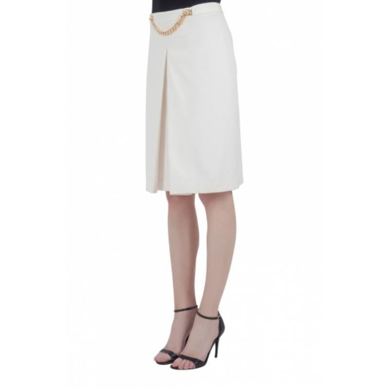 Sophie Hulme Gonna in gabardina stretch impreziosita da catene e pieghe invertite M. I. in vendita 1