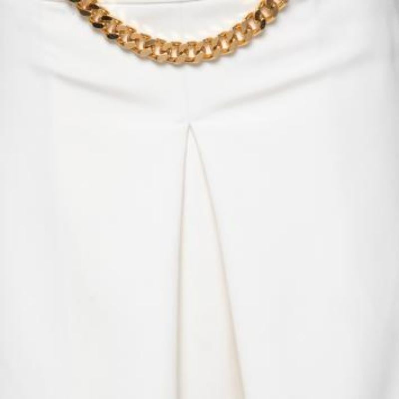 Sophie Hulme Gonna in gabardina stretch impreziosita da catene e pieghe invertite M. I. in vendita 3