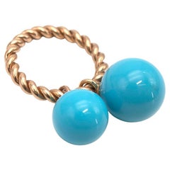 Sophie Keegan Double Bobble Rope Ring with Turquoise