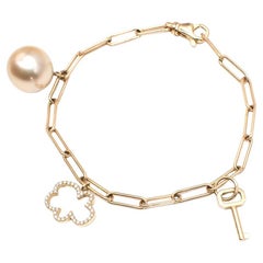 Sophie Keegan Pearl Charm Gold Bracelet