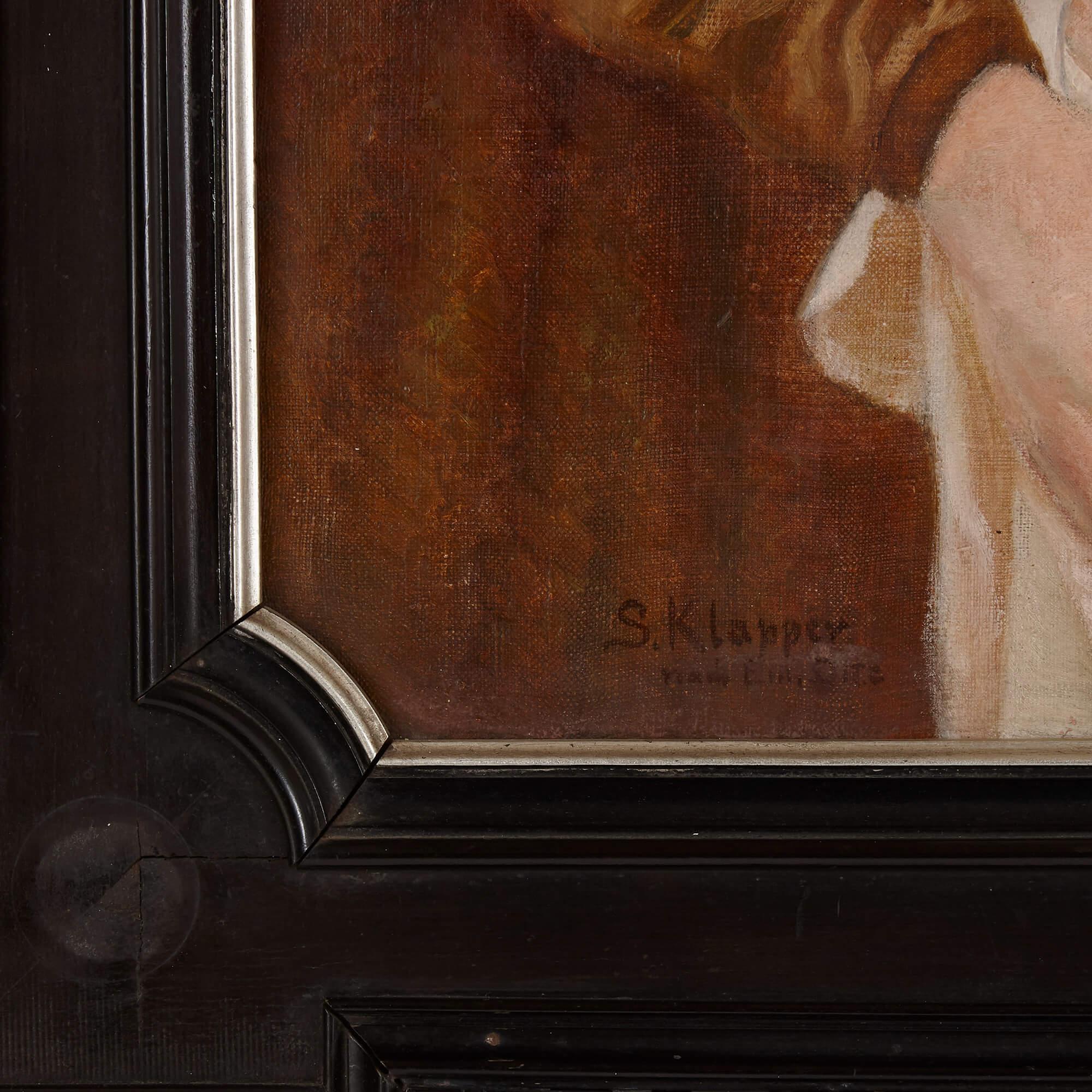 Dipinto a olio danese della Madonna con Bambino di Sophie Klapper in vendita 4