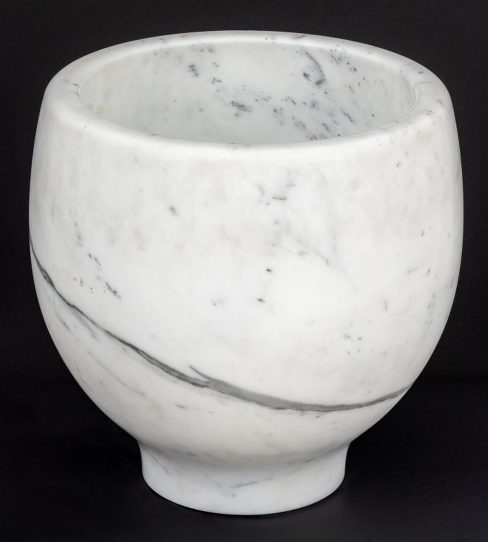 Sophie LaFont (French, b. 1964), Large White Marble Vase, stamped 