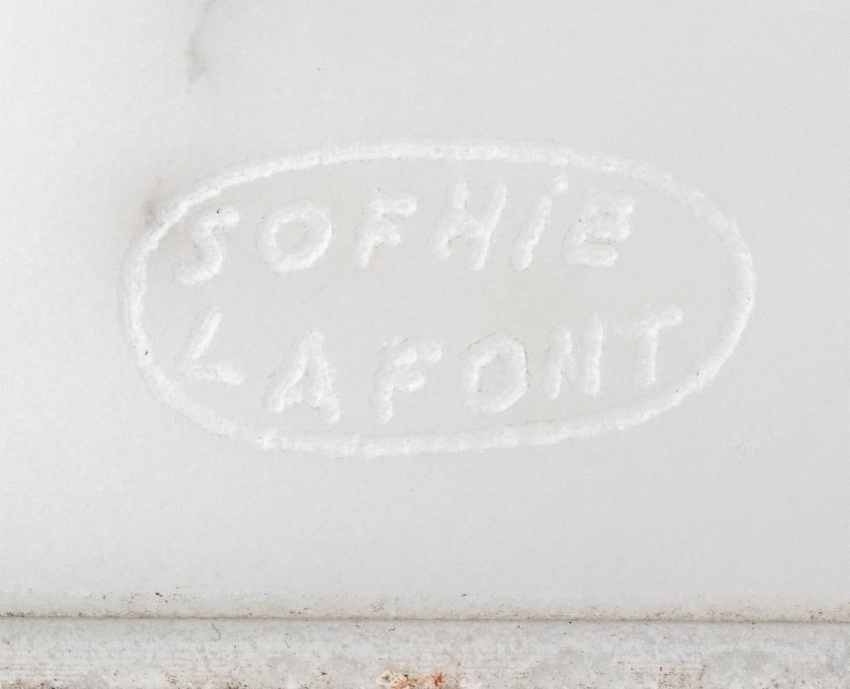 Carved Sophie LaFont White Marble Vase For Sale