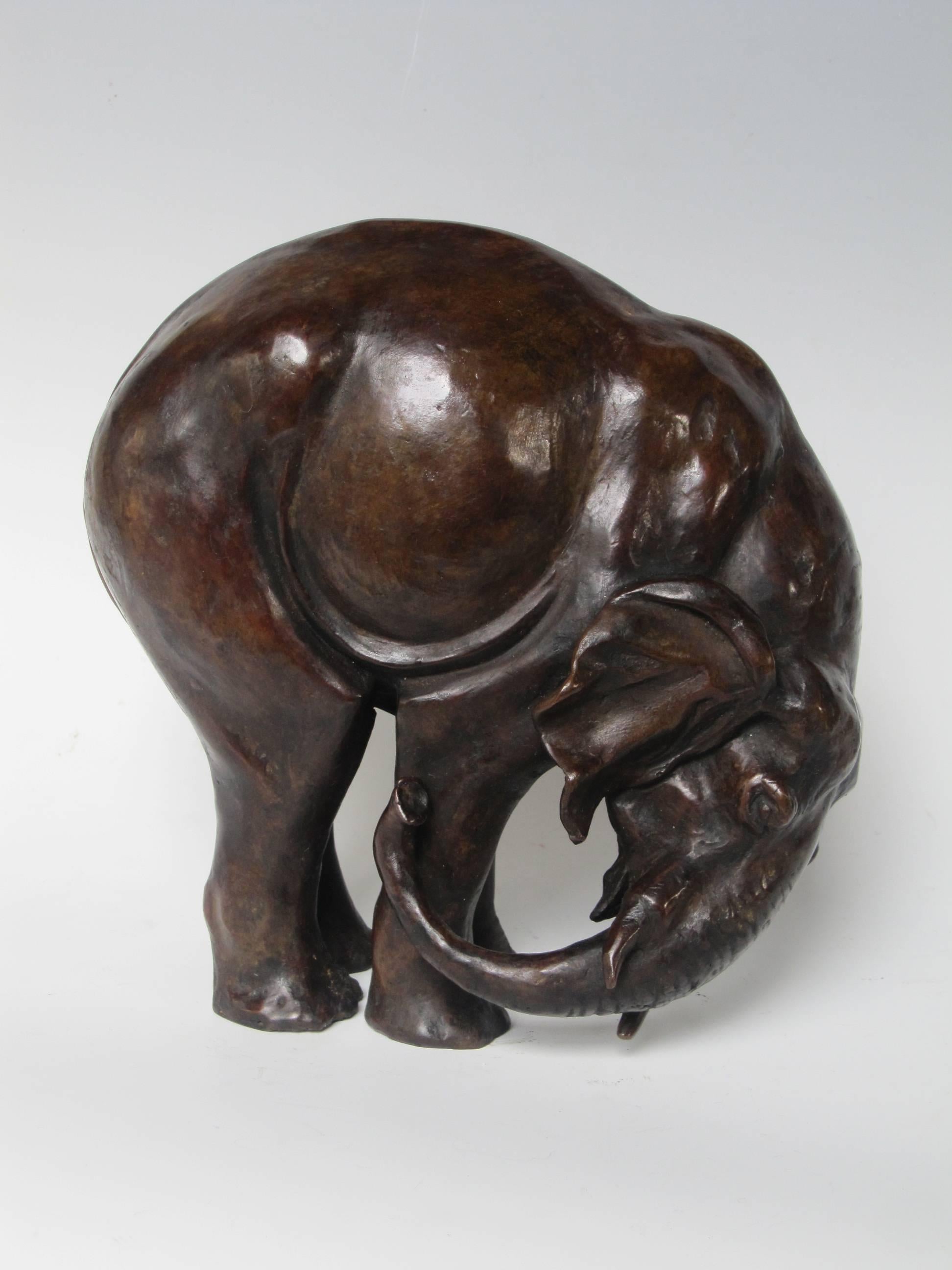 SOPHIE MARTIN Figurative Sculpture - Bronze Elephant Sculpture