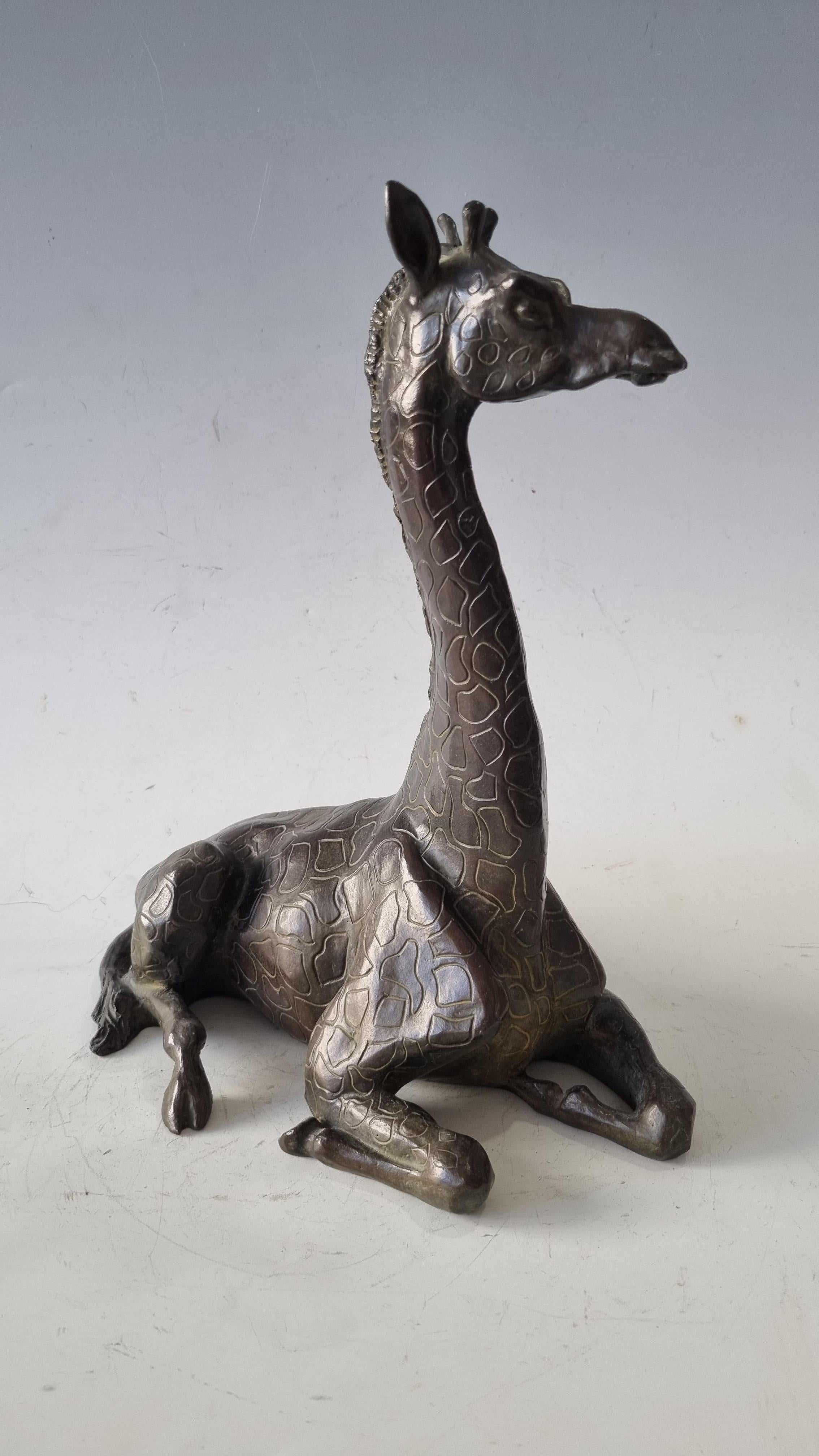 lying Giraffe Bronze by Sophie Martin 4/8 - Sculpture by SOPHIE MARTIN
