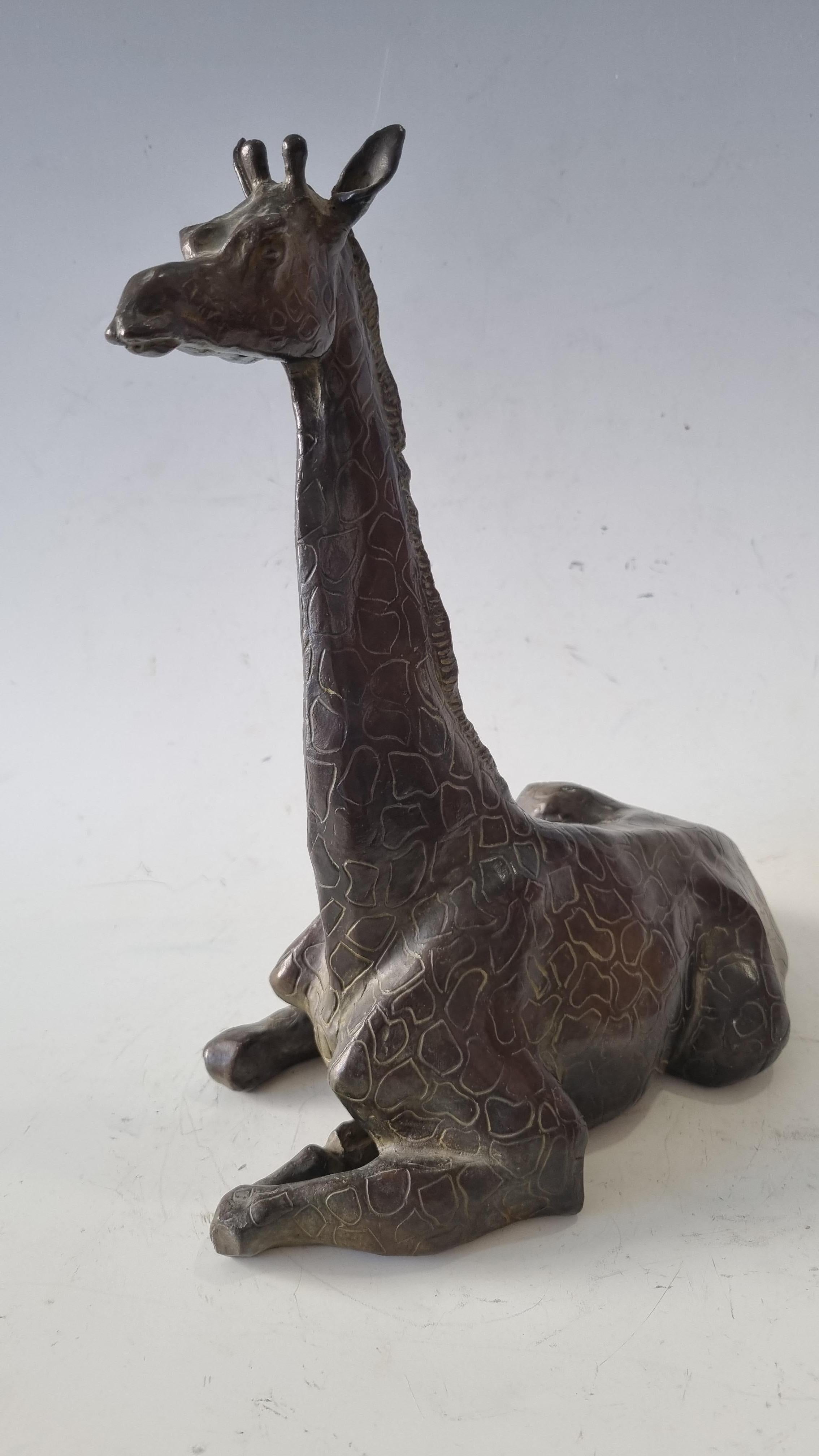 Sophie Martin - lying Giraffe Bronze by Sophie Martin 4/8 For Sale at