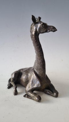 lying Giraffe Bronze by Sophie Martin 4/8