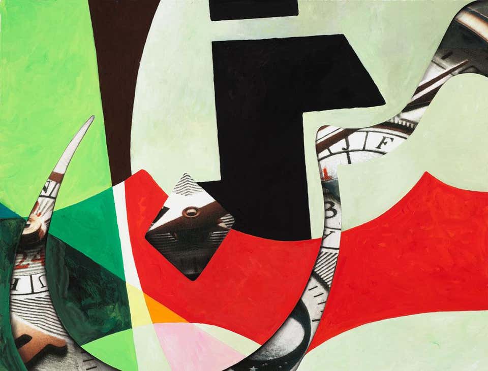 First R Jump'n II by Sophie Matisse - Pigment Print and Gouache on Canvas