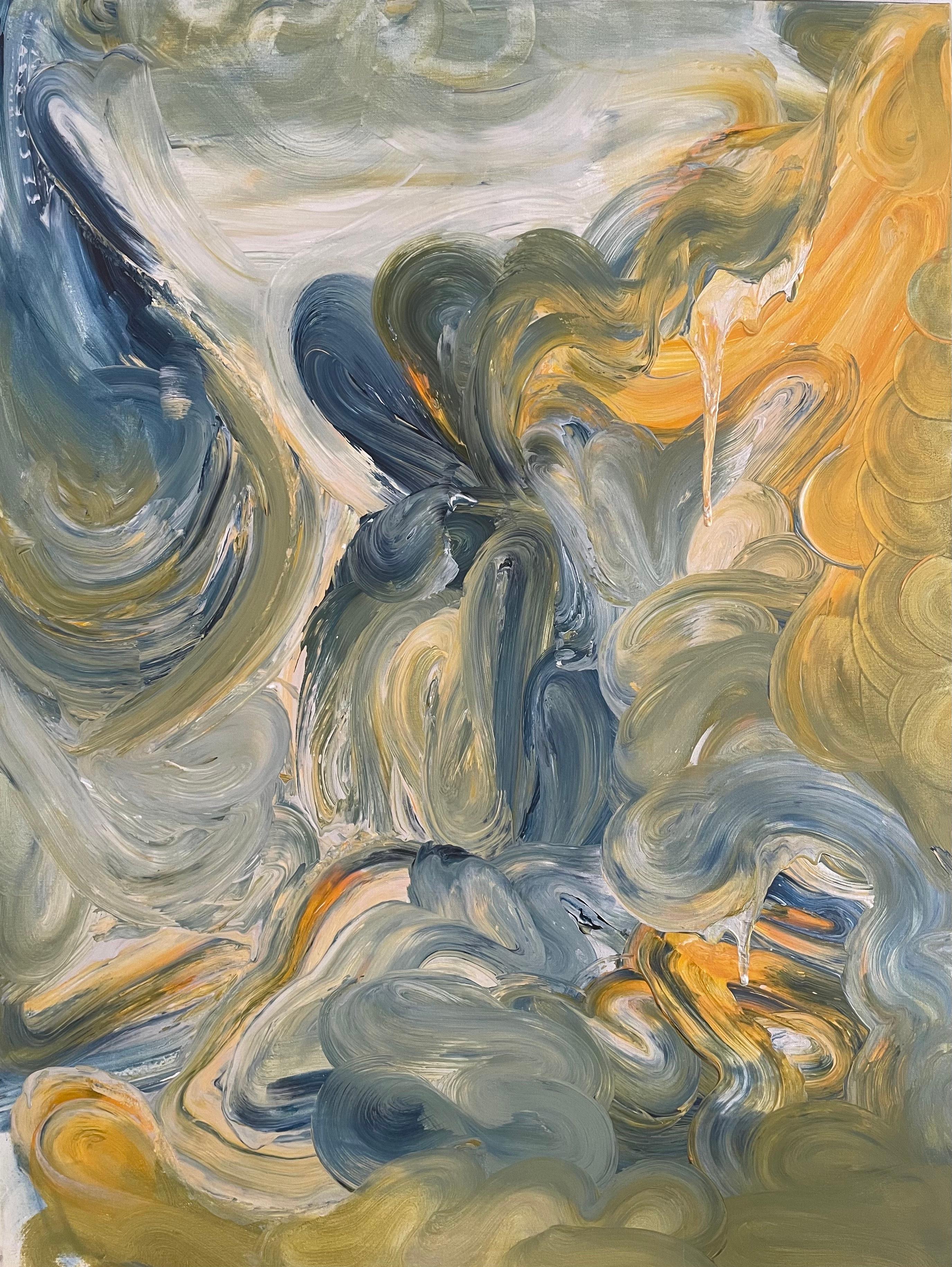 Azul de ensueño "Wilderness" Expresionismo abstracto contemporáneo de Sophie Pollock