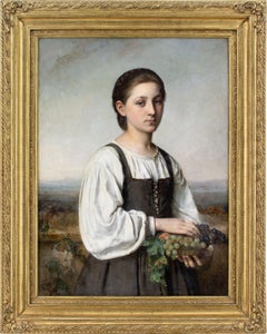 Sophie Ribbing, Portrait Of An Italian Girl Holding A Basket Of Grapes