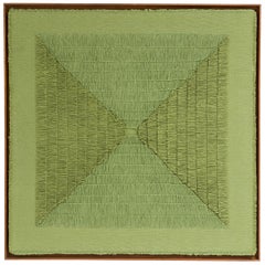 Sophie Rowley “Khadi Fray” Contemporary Wall Tapestry, Green, Cotton, 2020