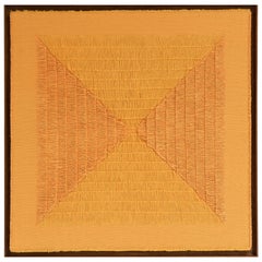  Sophie Rowley “Khadi Fray” Contemporary Wall Tapestry, Ochre, Cotton, 2020