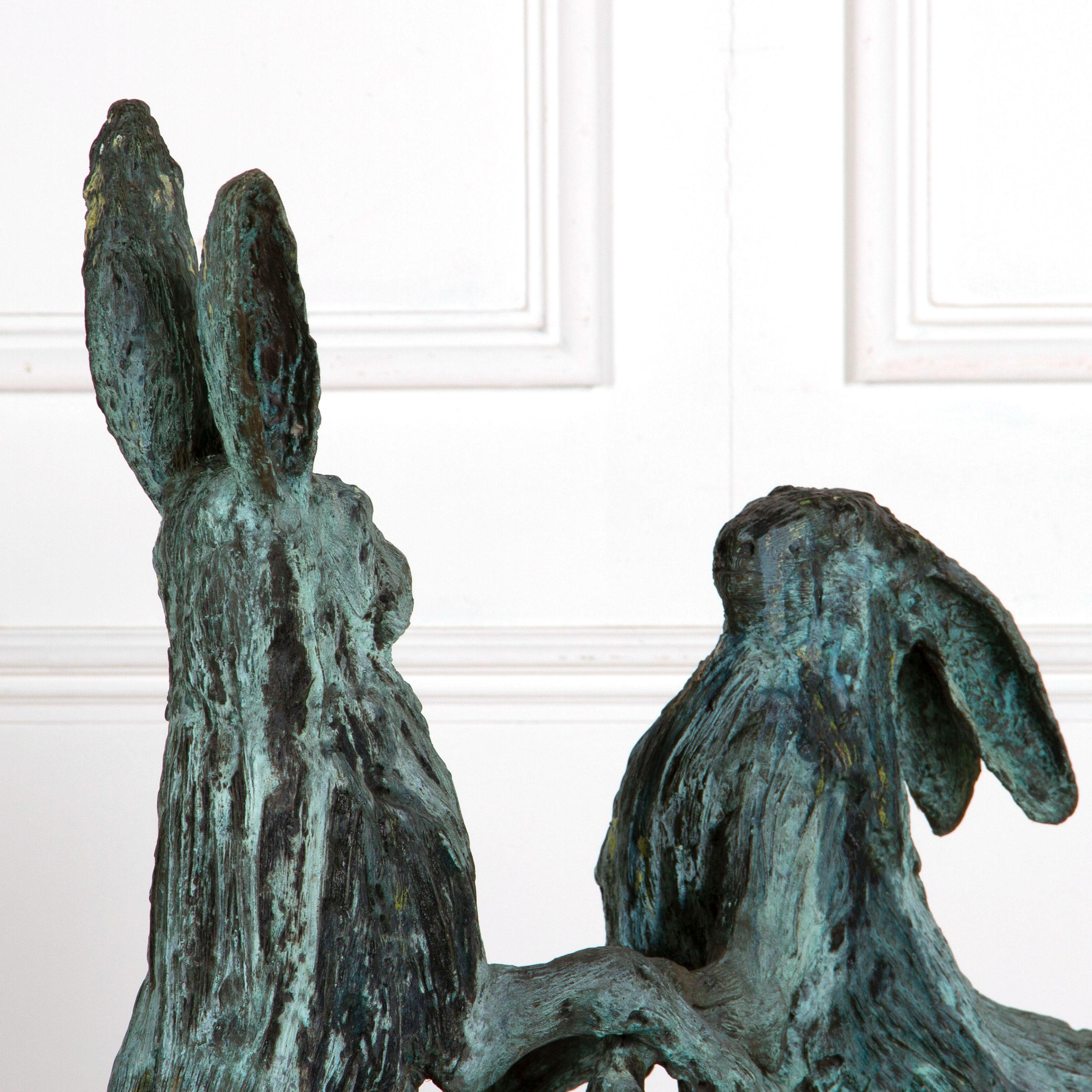 boxing hares sculpture