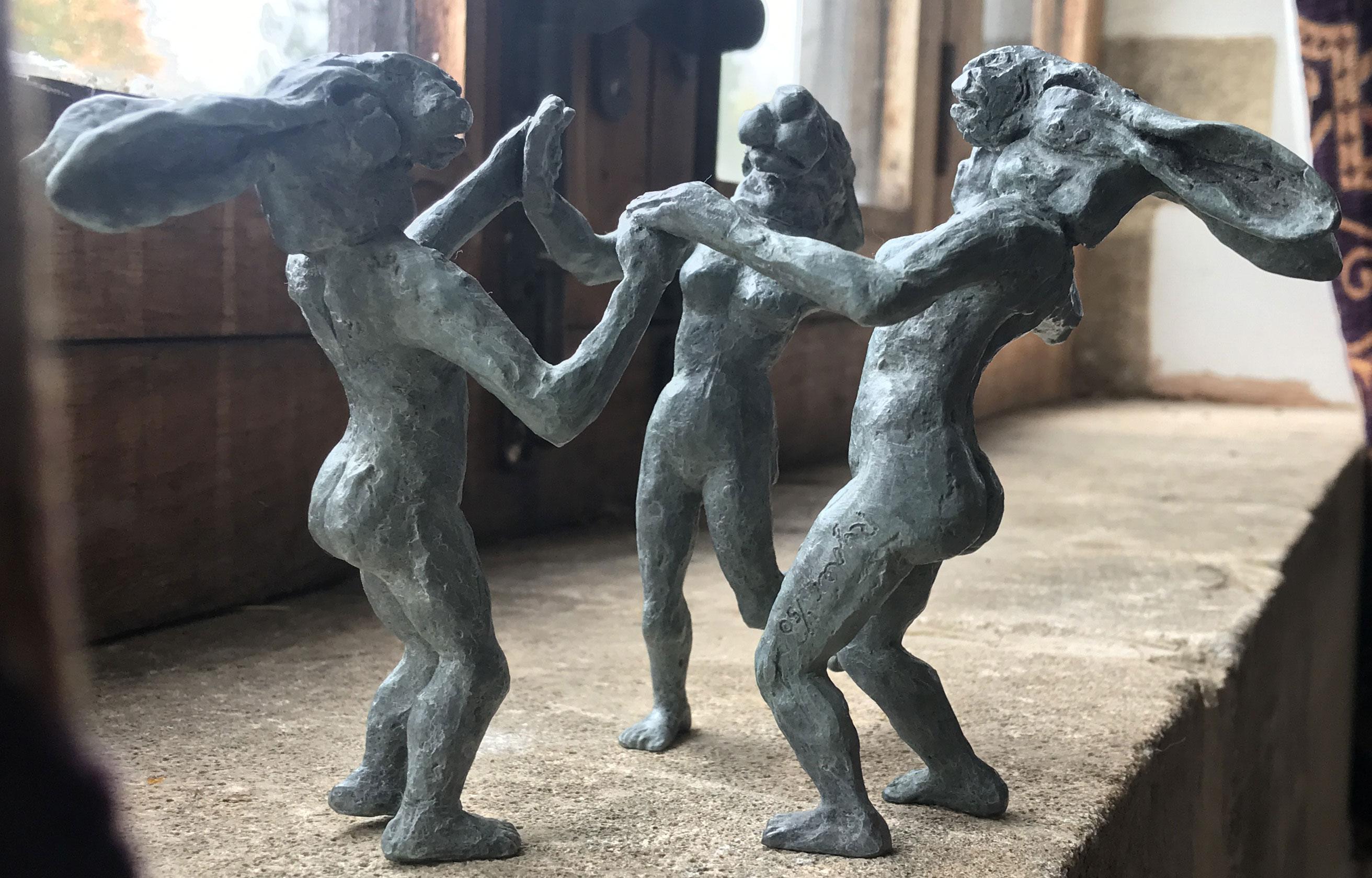 Sophie Ryder Figurative Sculpture - Dancing Ladies, Miniature (B/17/06)