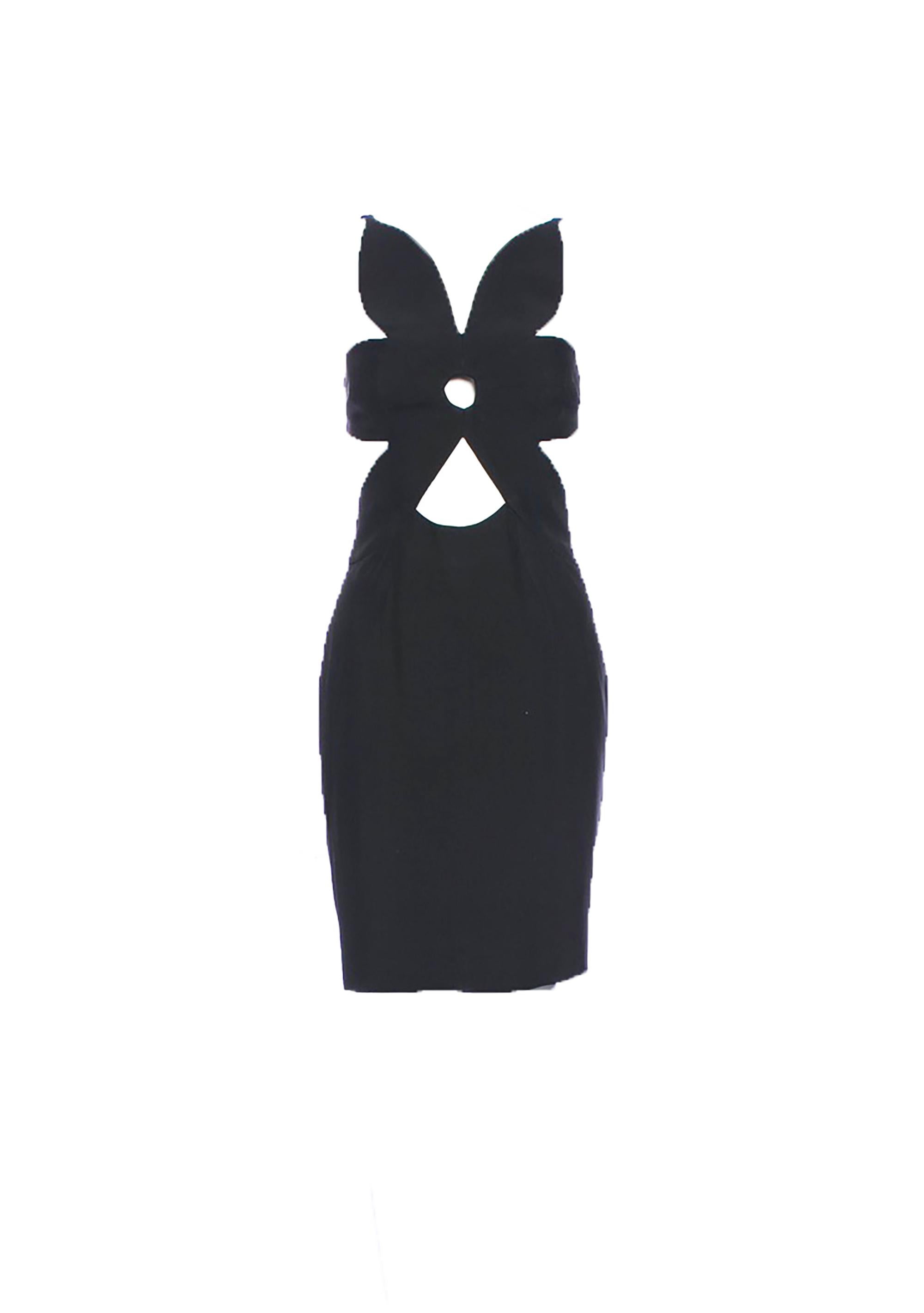 Black Sophie Sitbon black dress with floral cut out