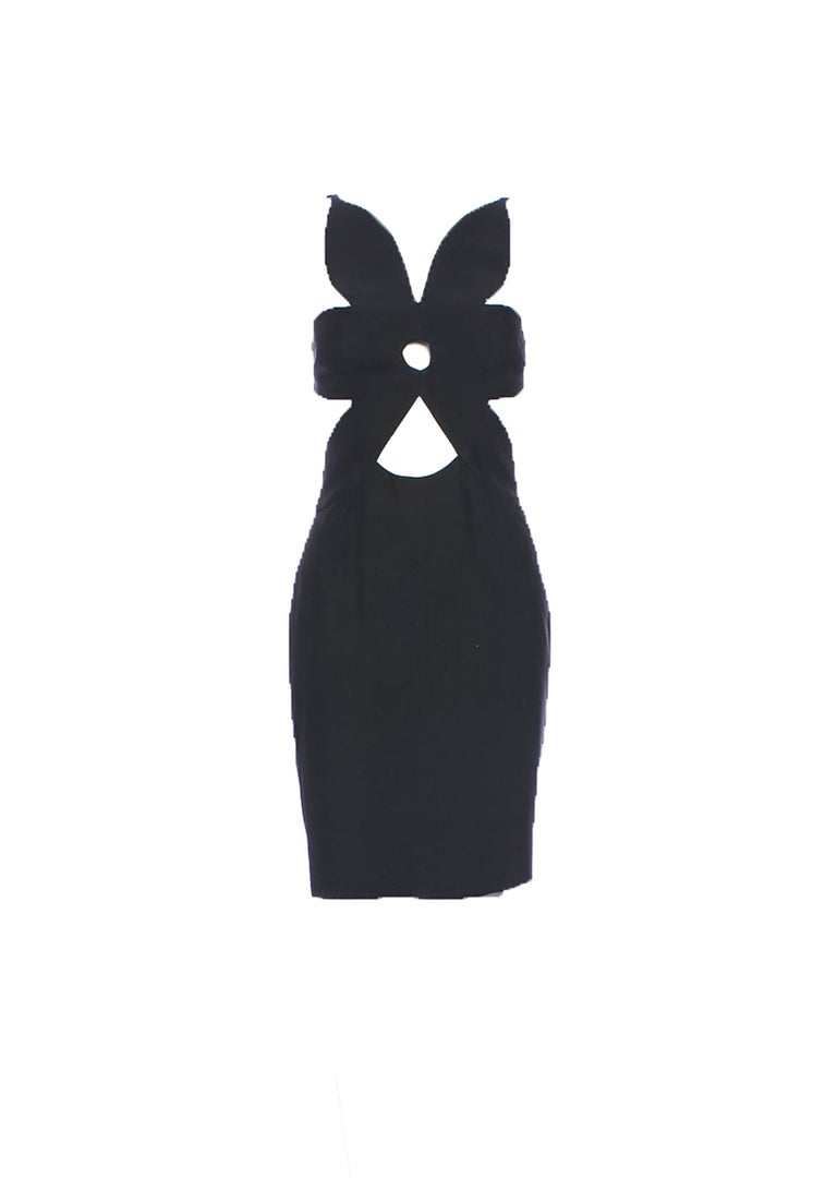 Sophie Sitbon black dress with floral cut out In Excellent Condition For Sale In Austin, TX