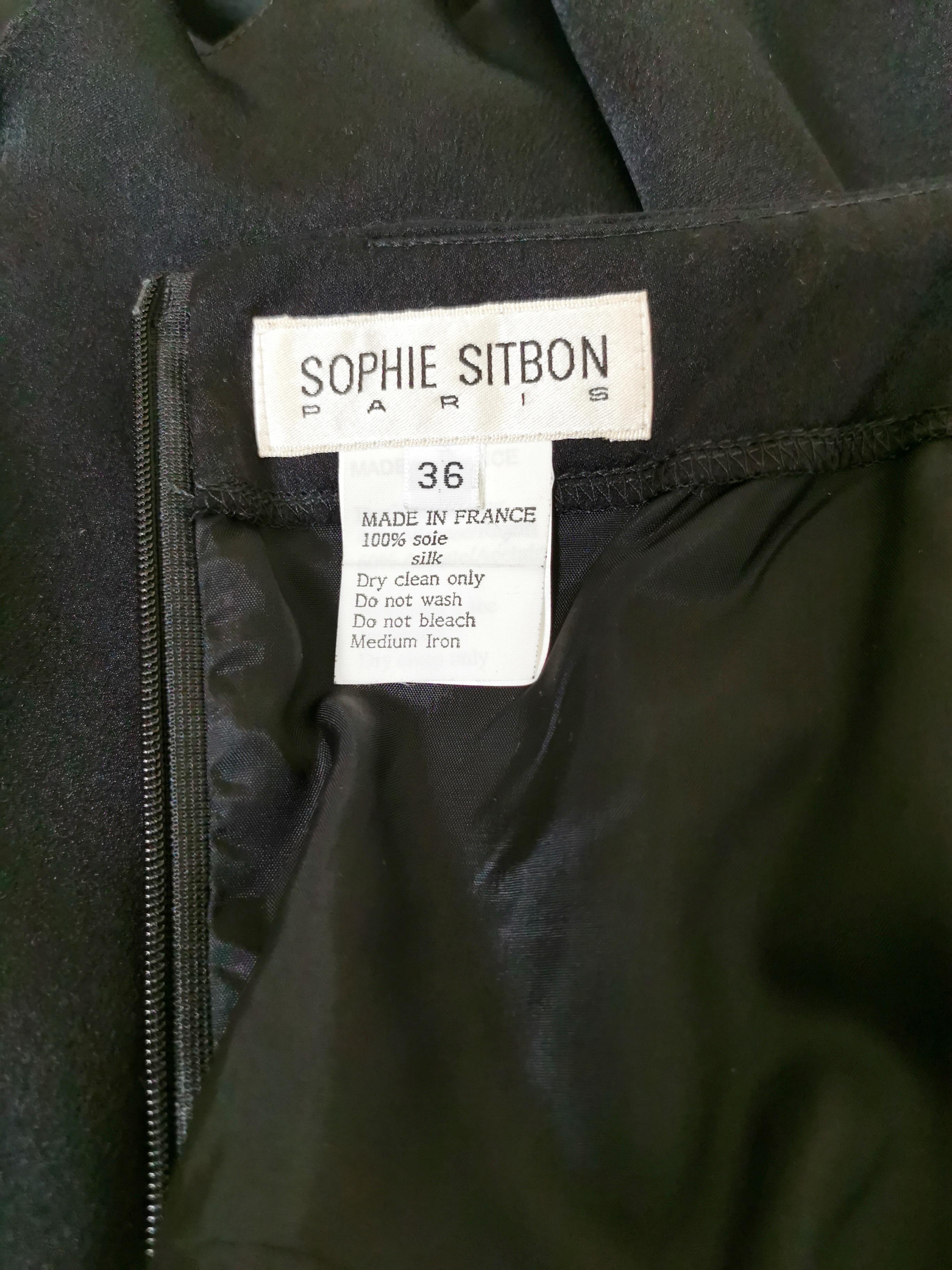 Sophie Sitbon Black Silk and Feather Dress For Sale 13