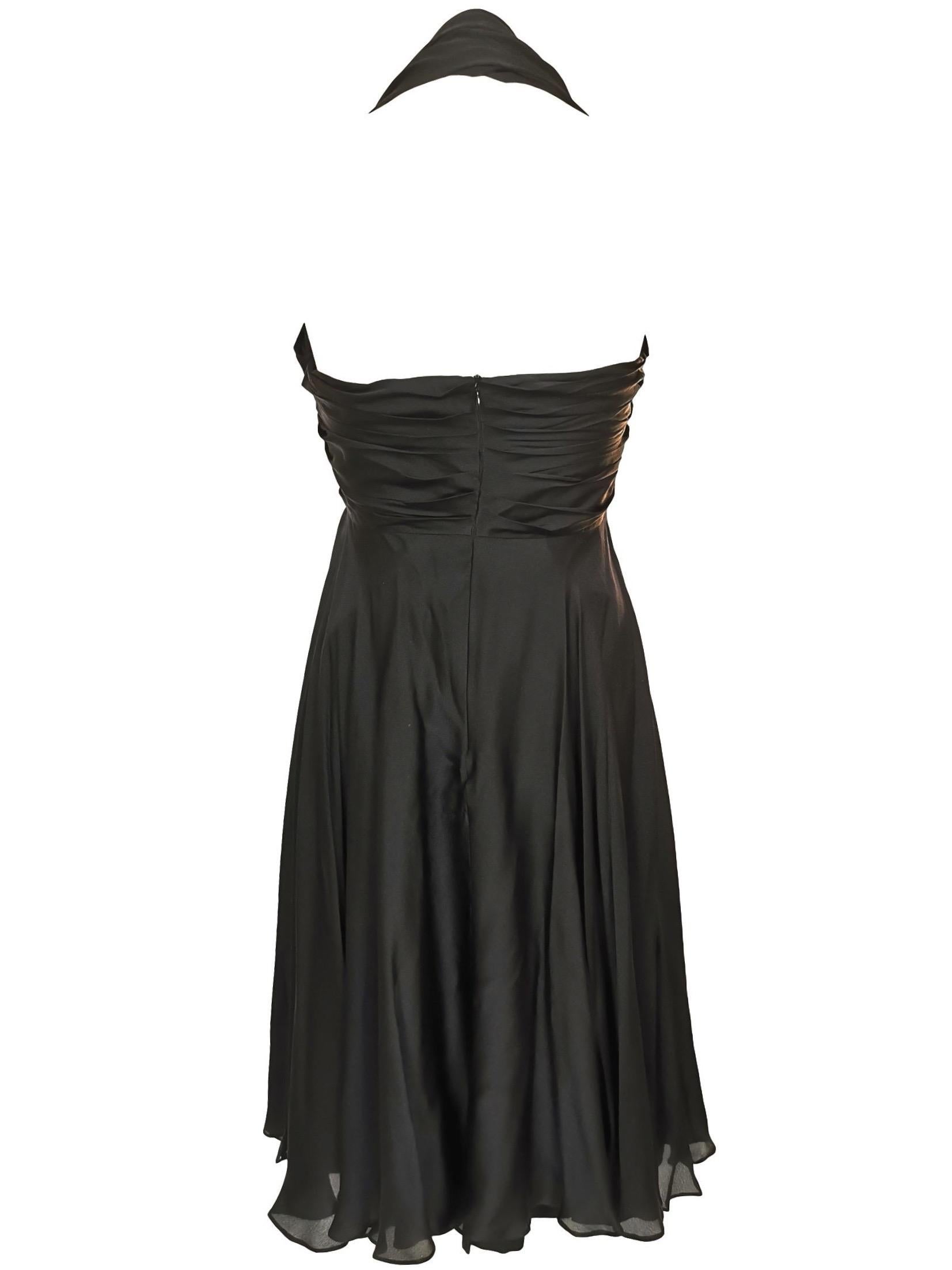 Sophie Sitbon Black Silk and Feather Dress For Sale 1