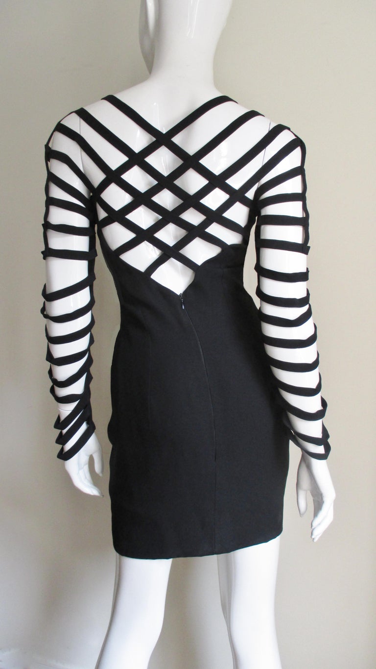 Sophie Sitbon Cage Sleeve Detailed Back Dress For Sale 3