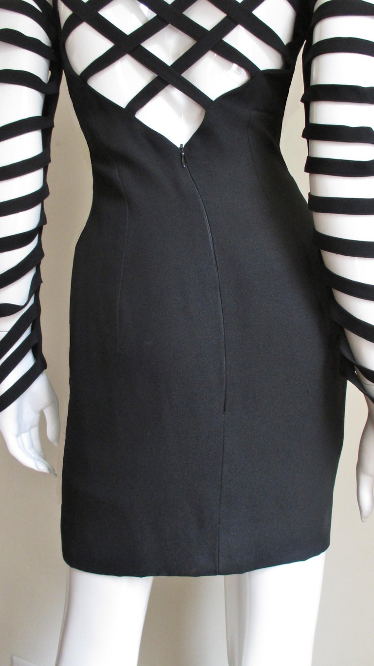Sophie Sitbon Cage Sleeve Detailed Back Dress For Sale 4