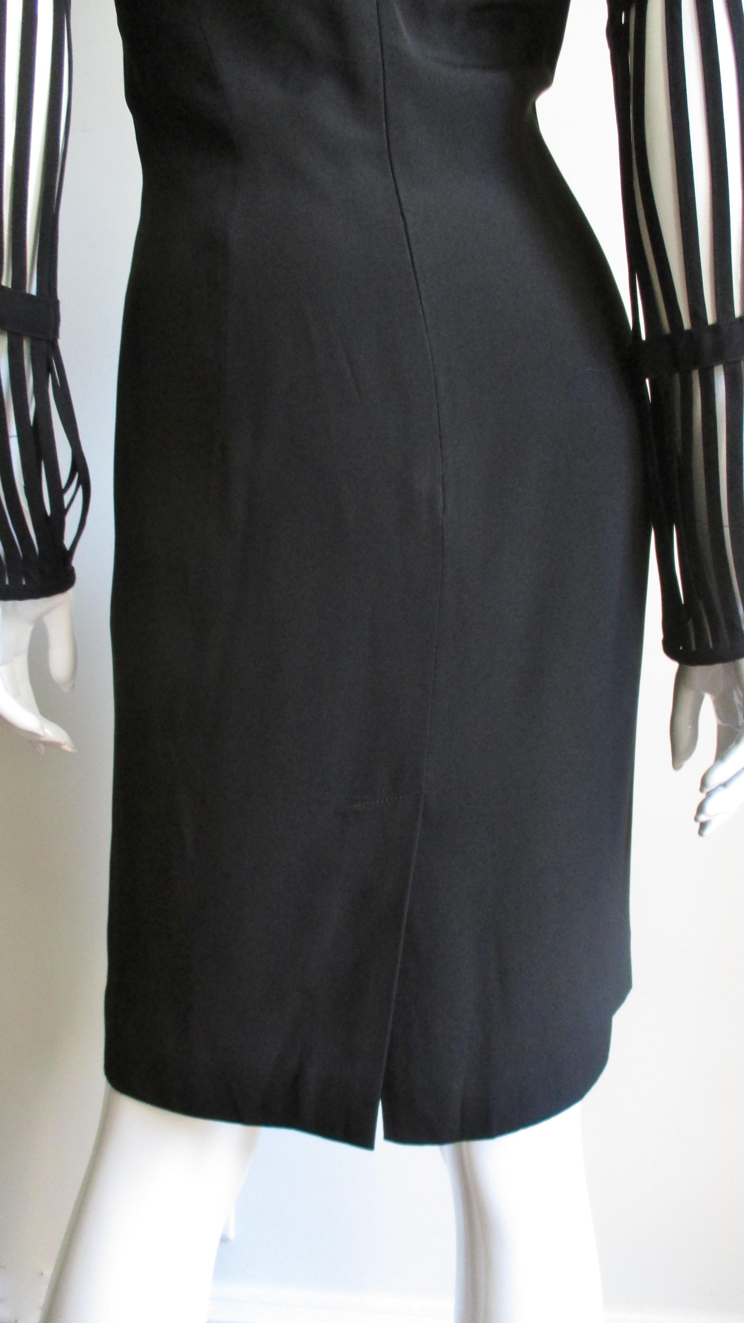 Sophie Sitbon Vintage Cage Sleeve Dress 1990s For Sale 2
