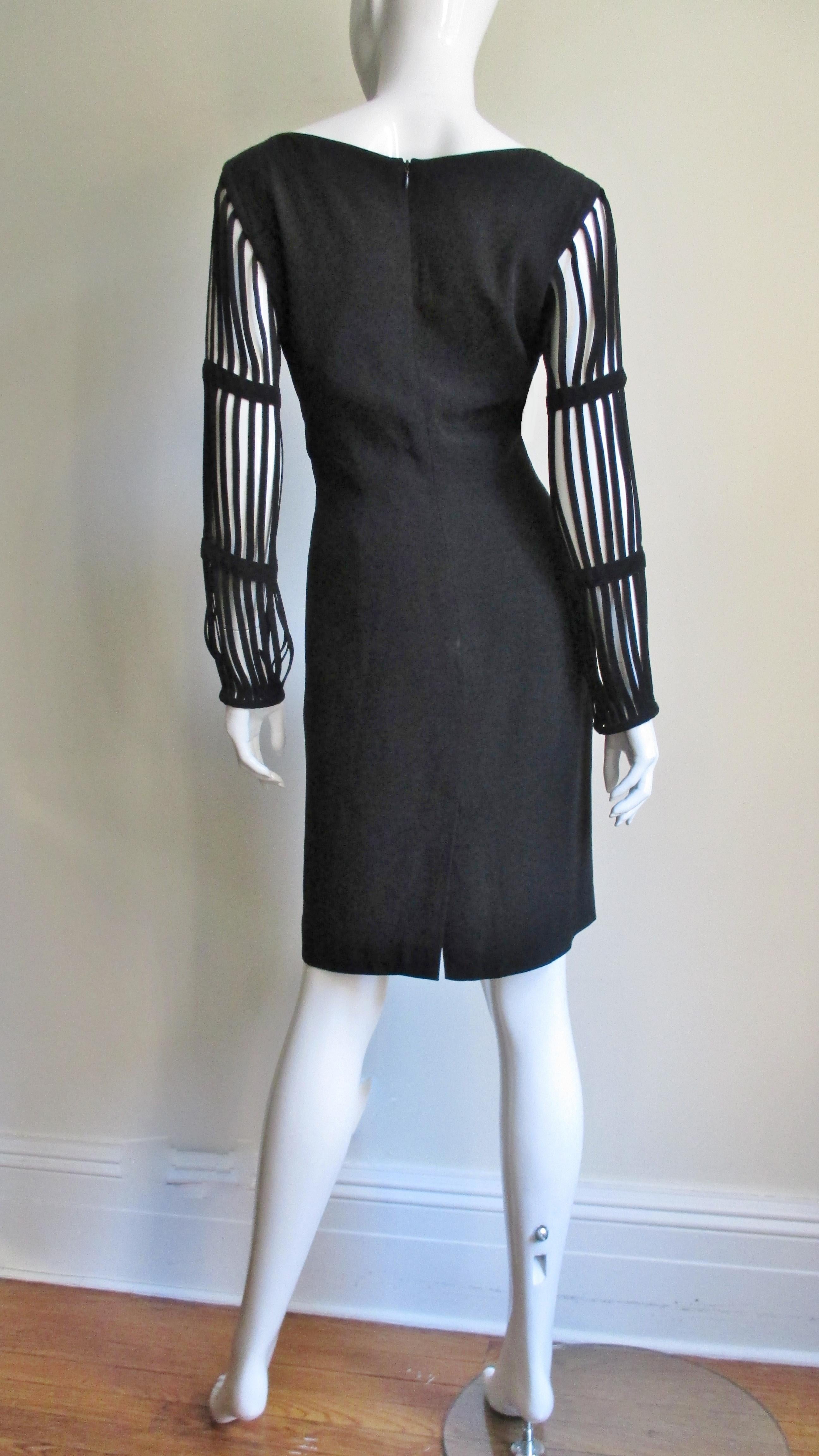 Sophie Sitbon Vintage Cage Sleeve Dress 1990q For Sale 3