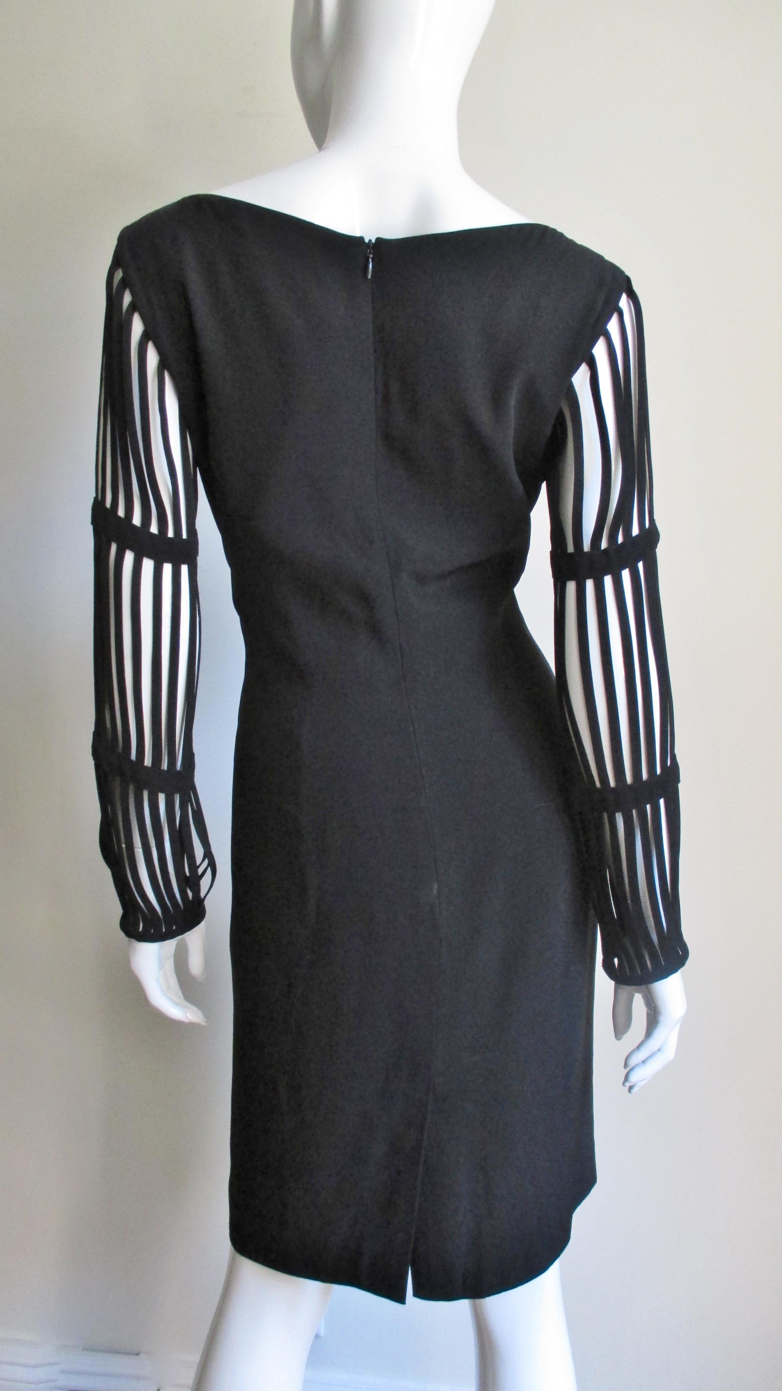 Women's Sophie Sitbon Vintage Cage Sleeve Dress 1990s For Sale