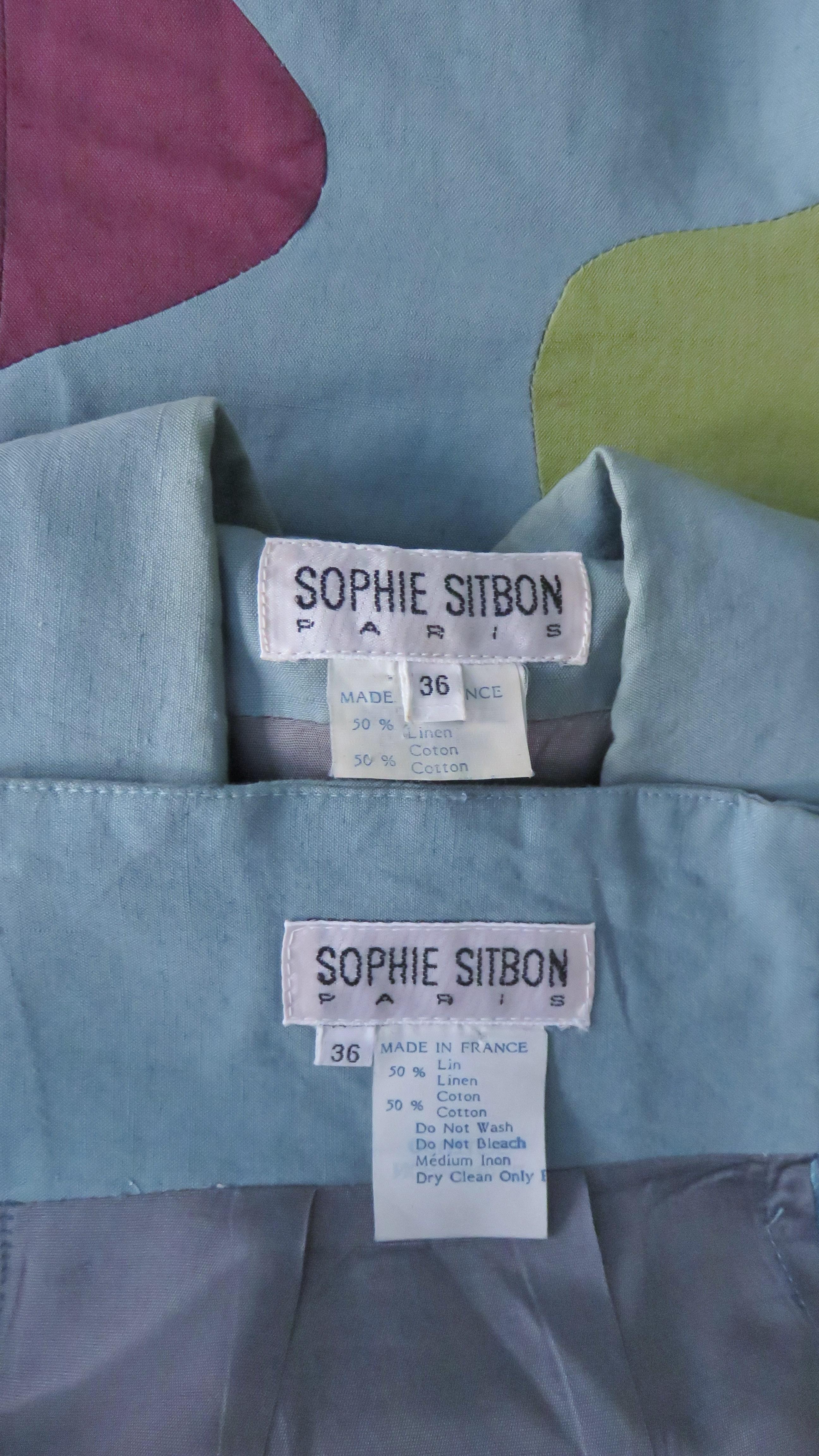 Sophie Sitbon Color Block Skirt Suit For Sale 5