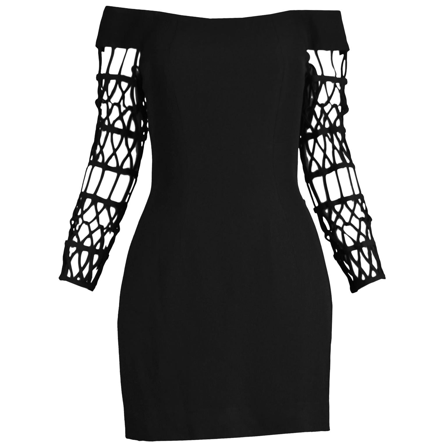 Sophie Sitbon Paris Vintage Partykleid mit Bondage-Ärmeln im Angebot