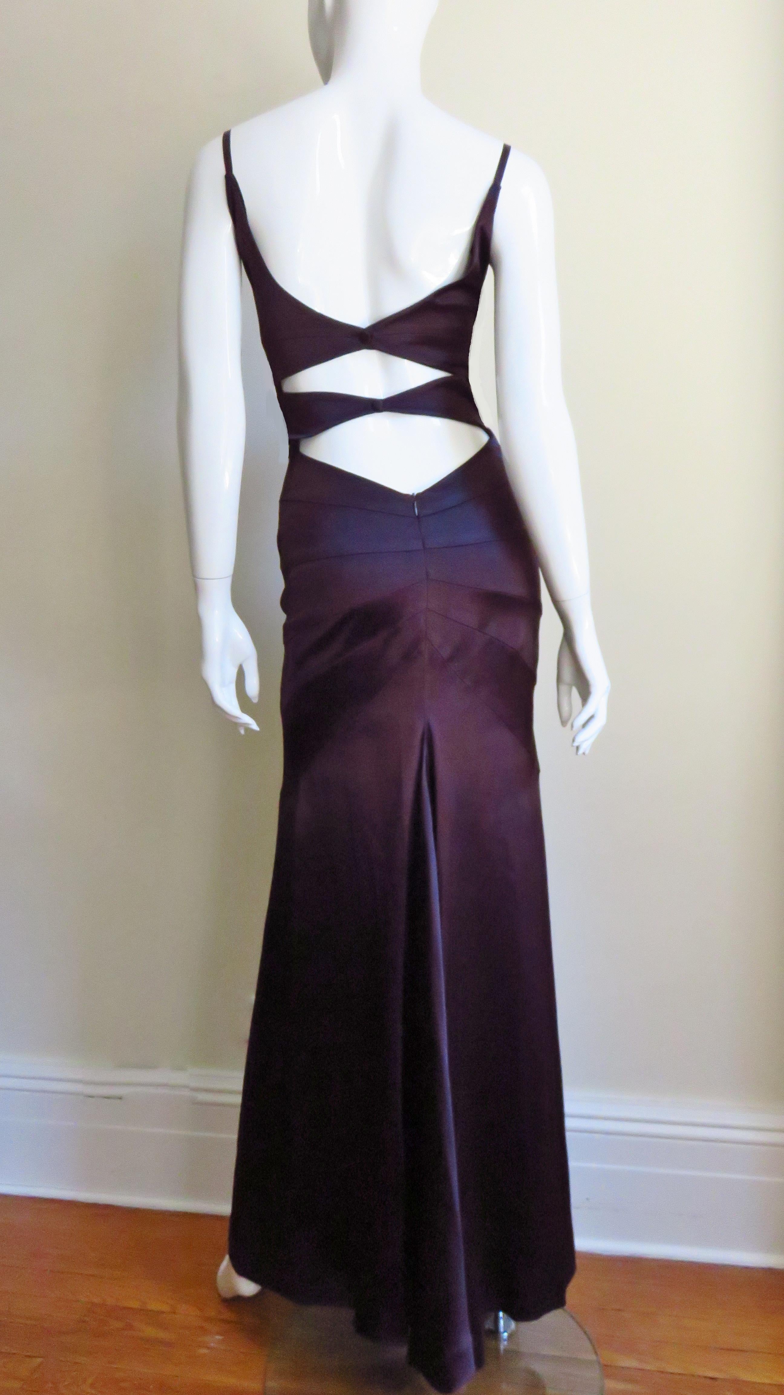 Sophie Sitbon Purple Gown with Back Cut outs 2