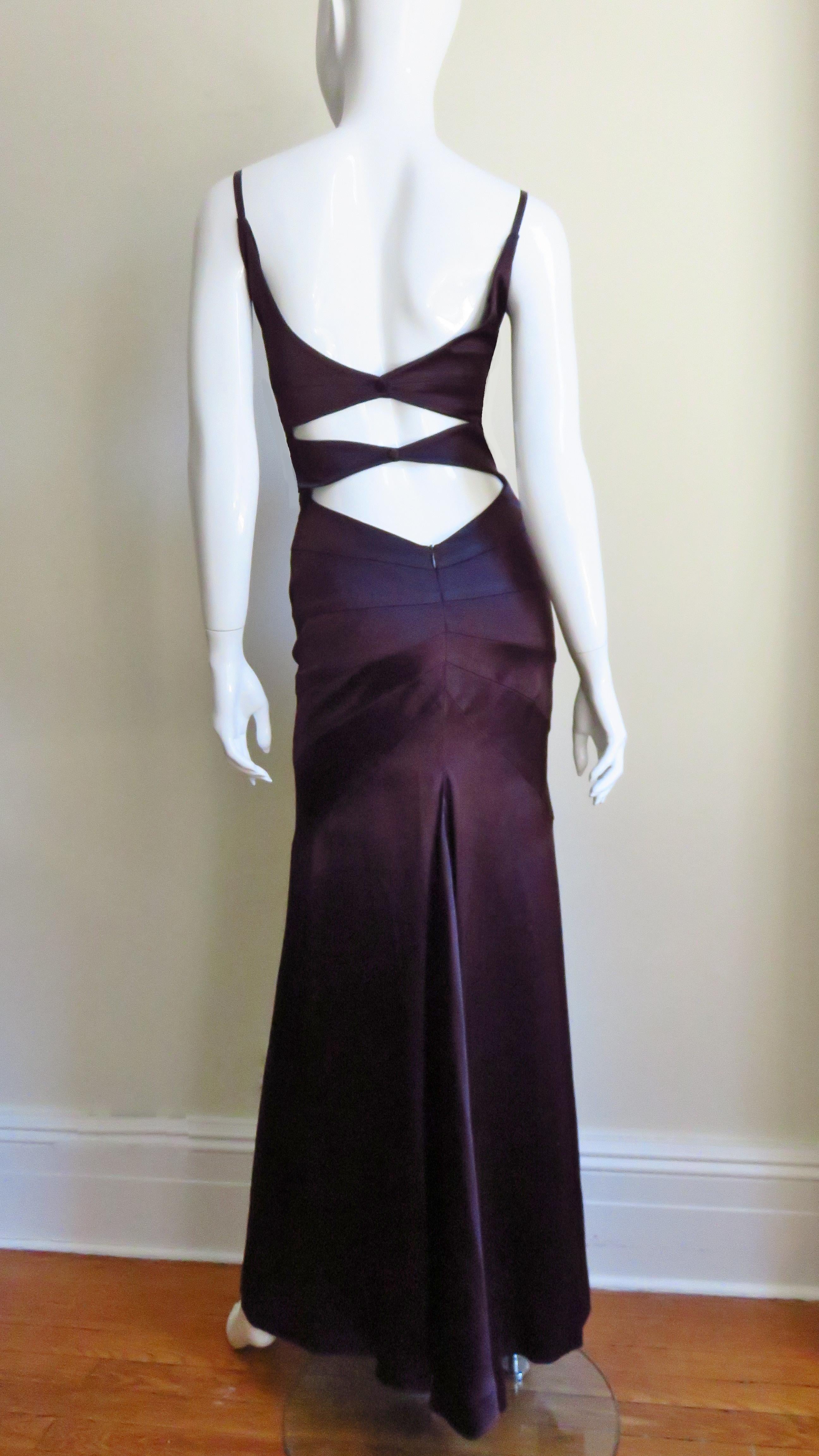 Sophie Sitbon Purple Gown with Back Cut outs 7