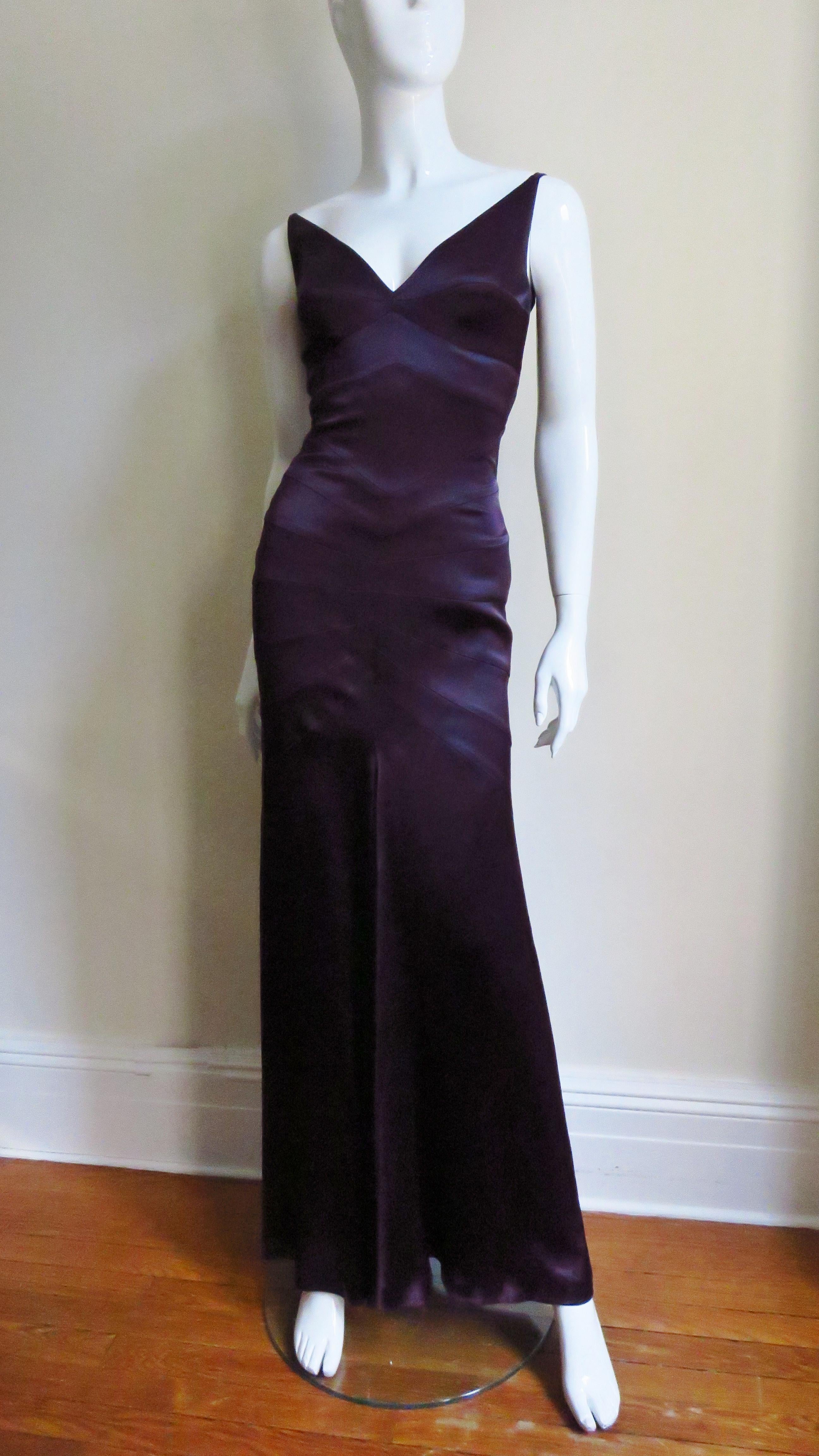 Sophie Sitbon Purple Gown with Back Cut outs 1