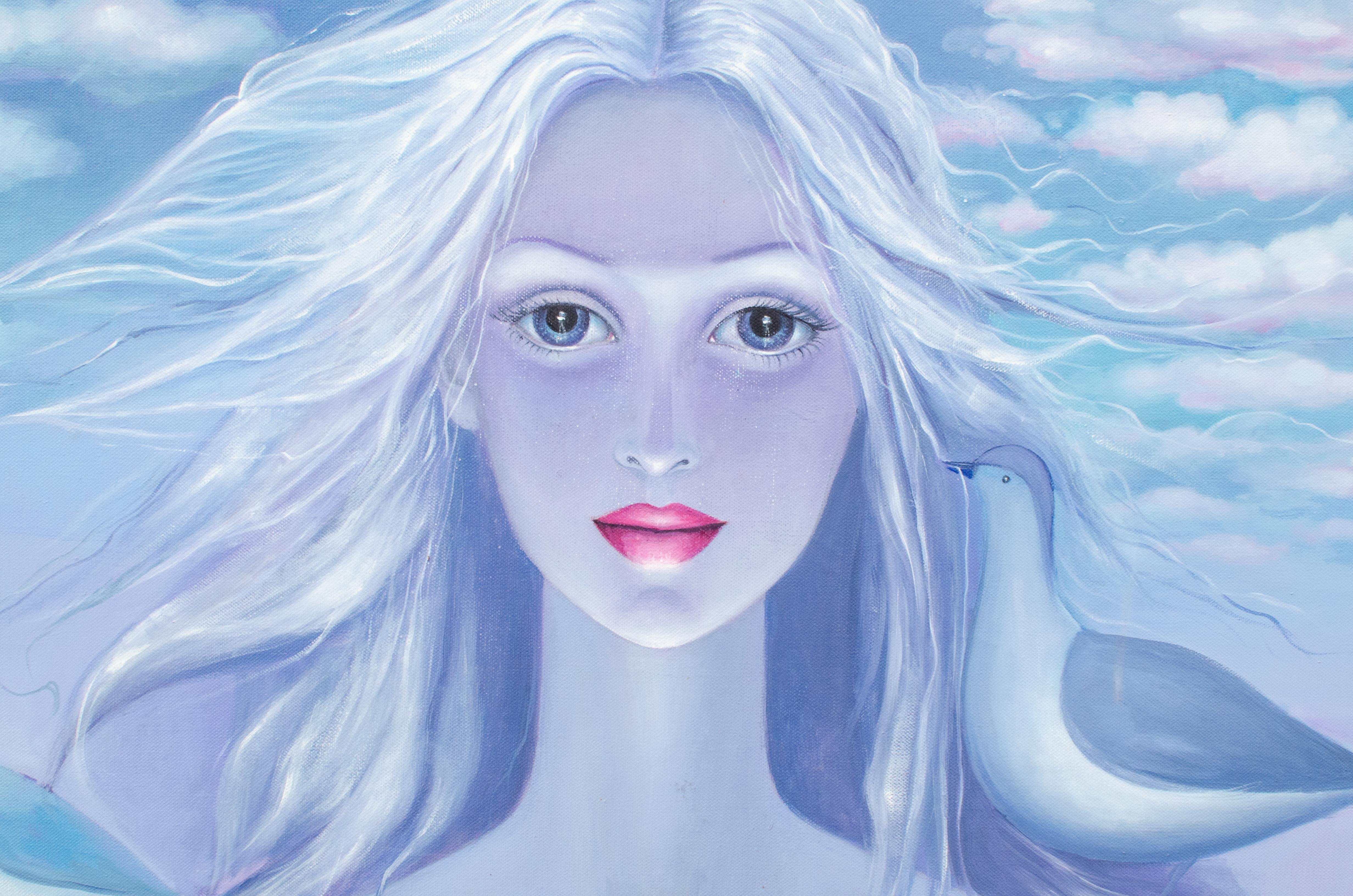 2007 Cloud Princess-Gemälde der Künstlerin Sophie Statis aus Pennsylvania (Zeitgenössisch), Painting, von Sophie Statis-Rozwadowski