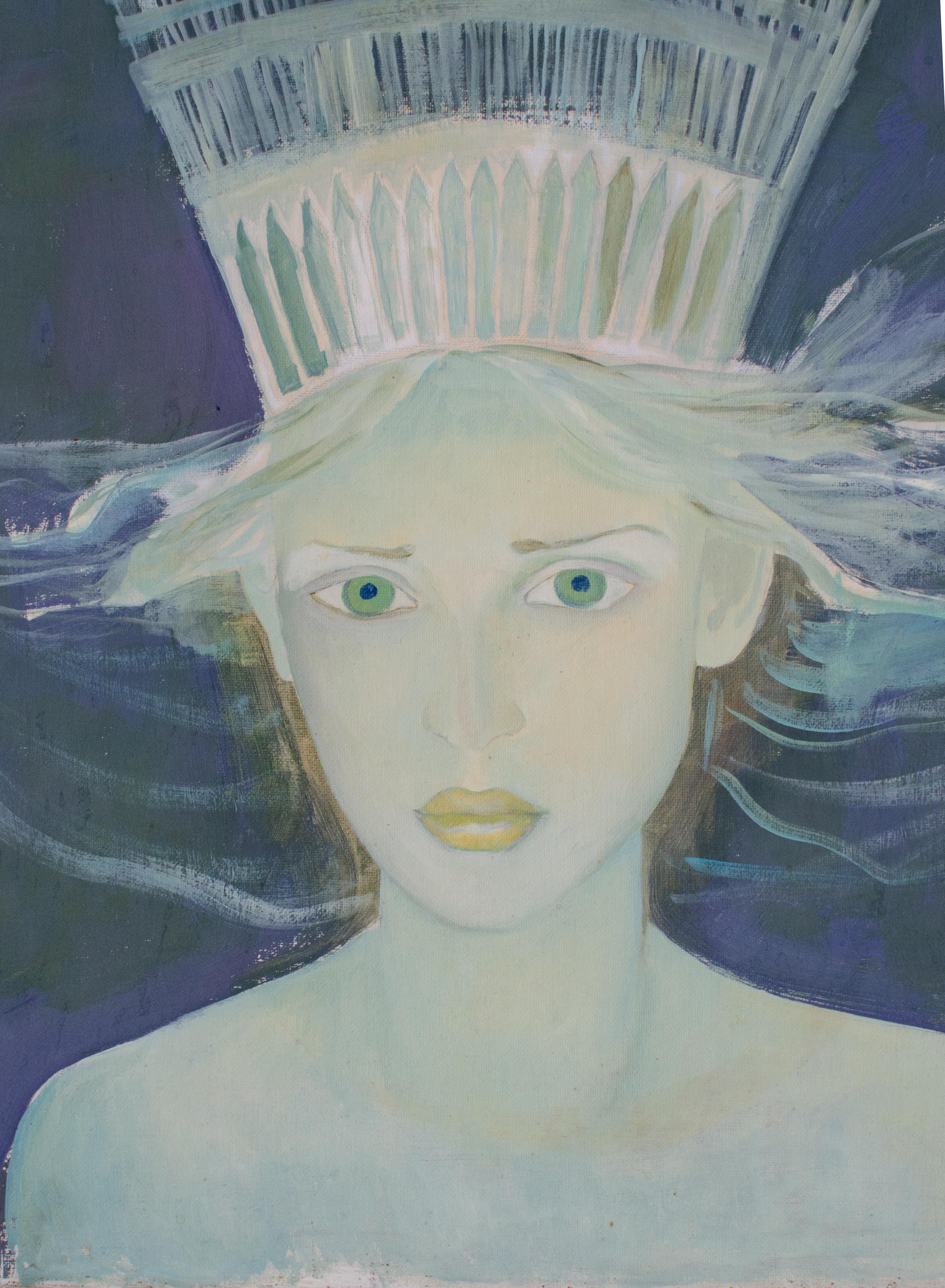 c. 2000er Jahre Unterwasserkönigin von Zofia Statis – Painting von Sophie Statis-Rozwadowski