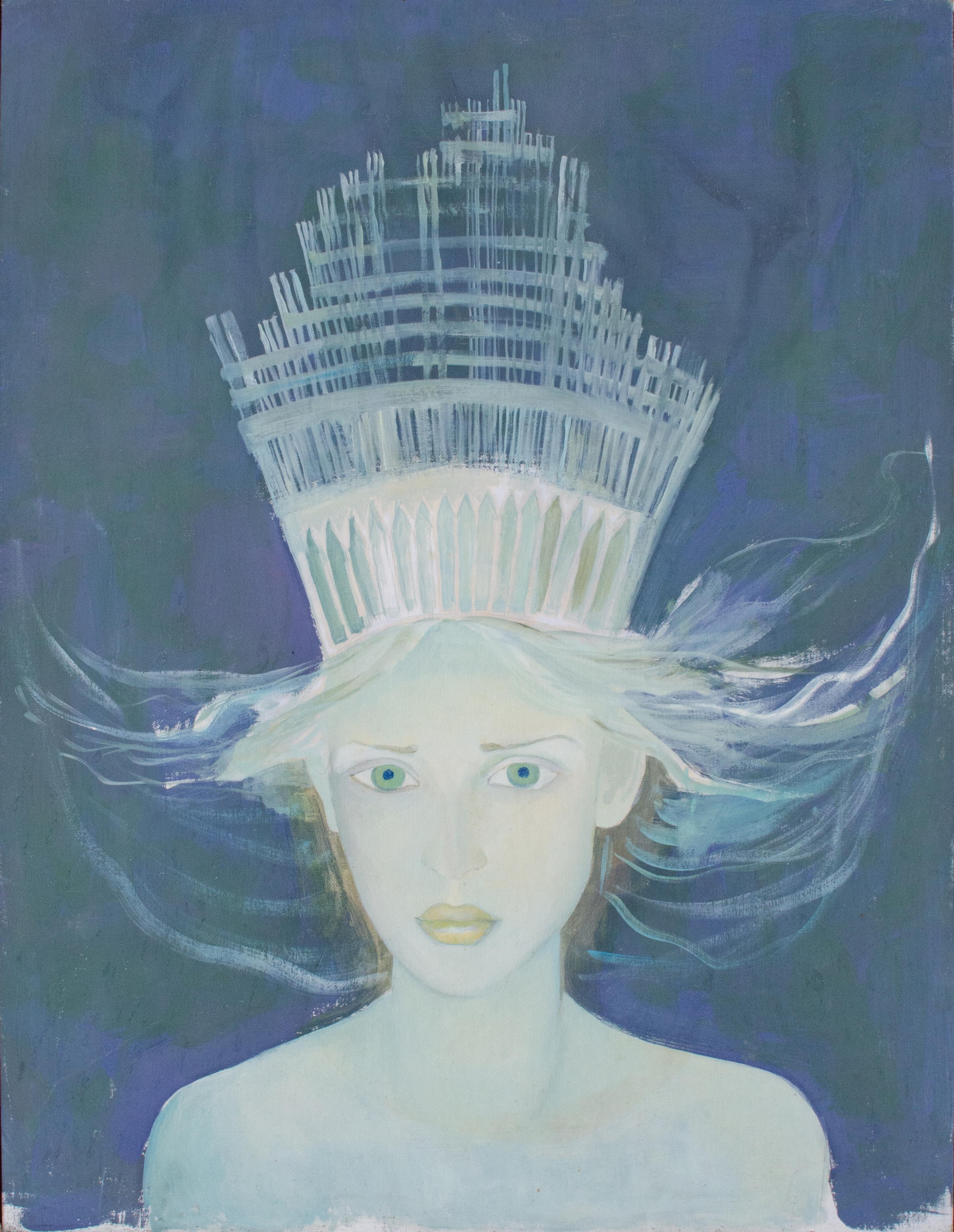 Sophie Statis-Rozwadowski Figurative Painting – c. 2000er Jahre Unterwasserkönigin von Zofia Statis
