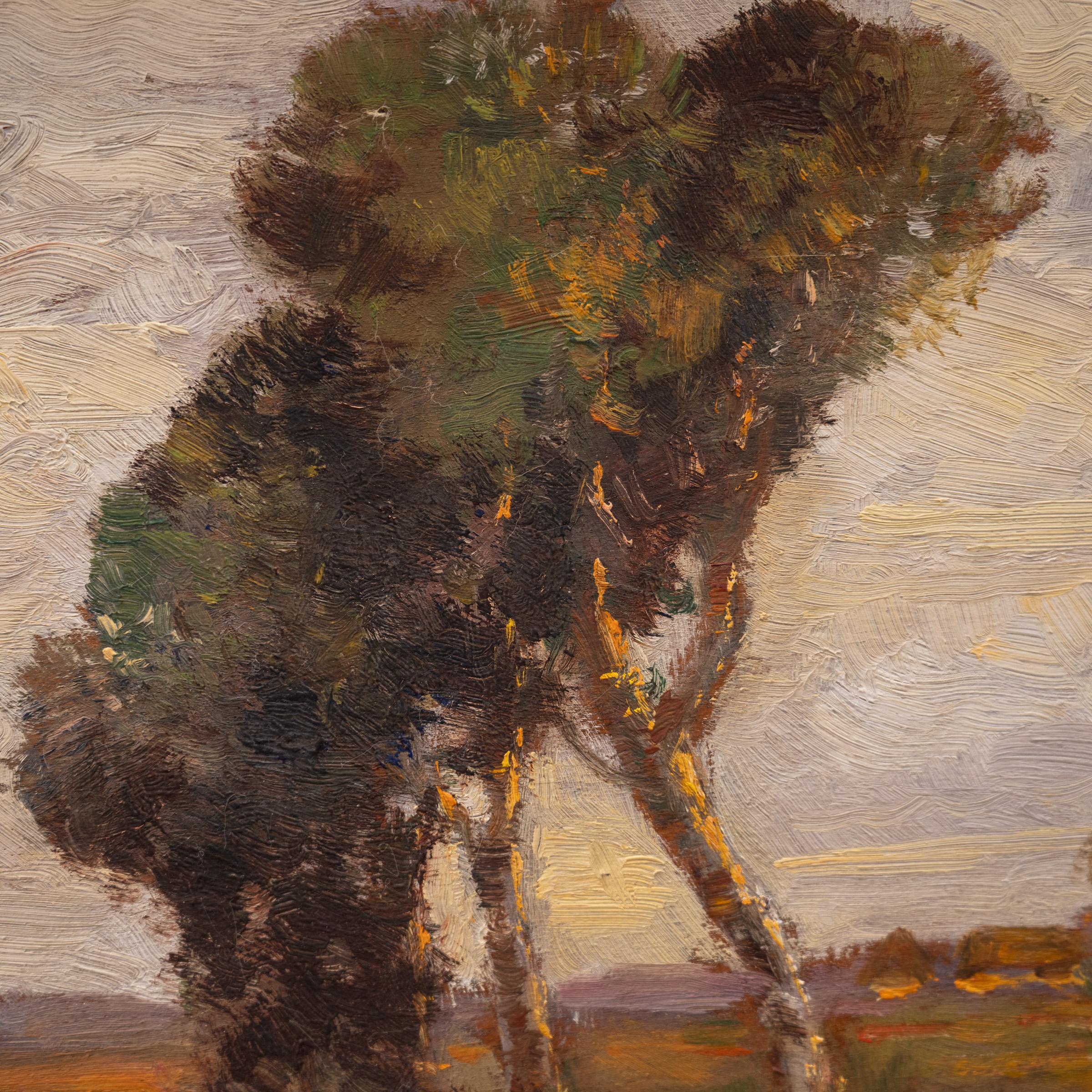 Belle Époque Sophie Wencke 'Weg ins Teufelsmoor' Oil on Canvas Painting ca. 1900 Worpswede For Sale