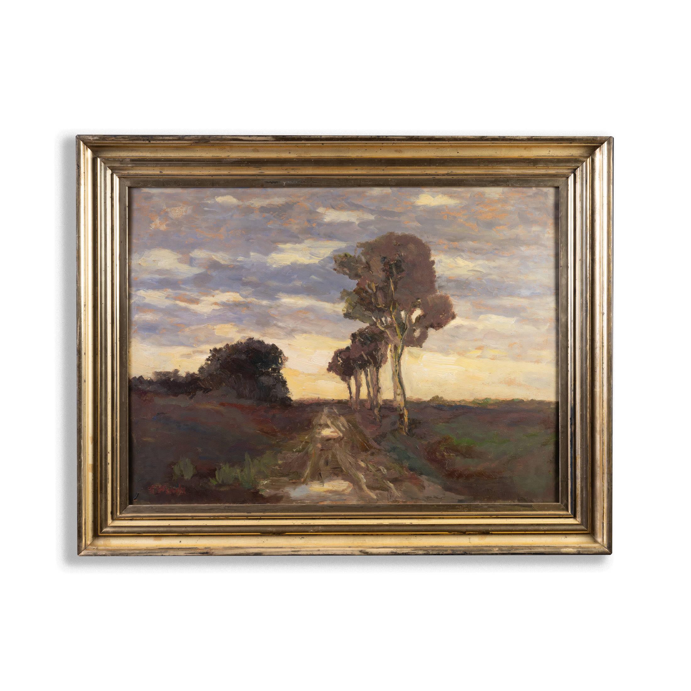 German Sophie Wencke 'Weg ins Teufelsmoor' Oil on Canvas Painting ca. 1900 Worpswede For Sale