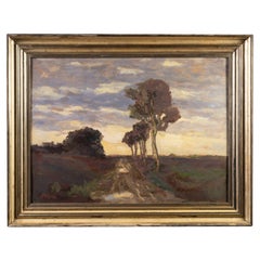 Sophie Wencke 'Weg ins Teufelsmoor' Huile sur toile Peinture vers 1900 Worpswede