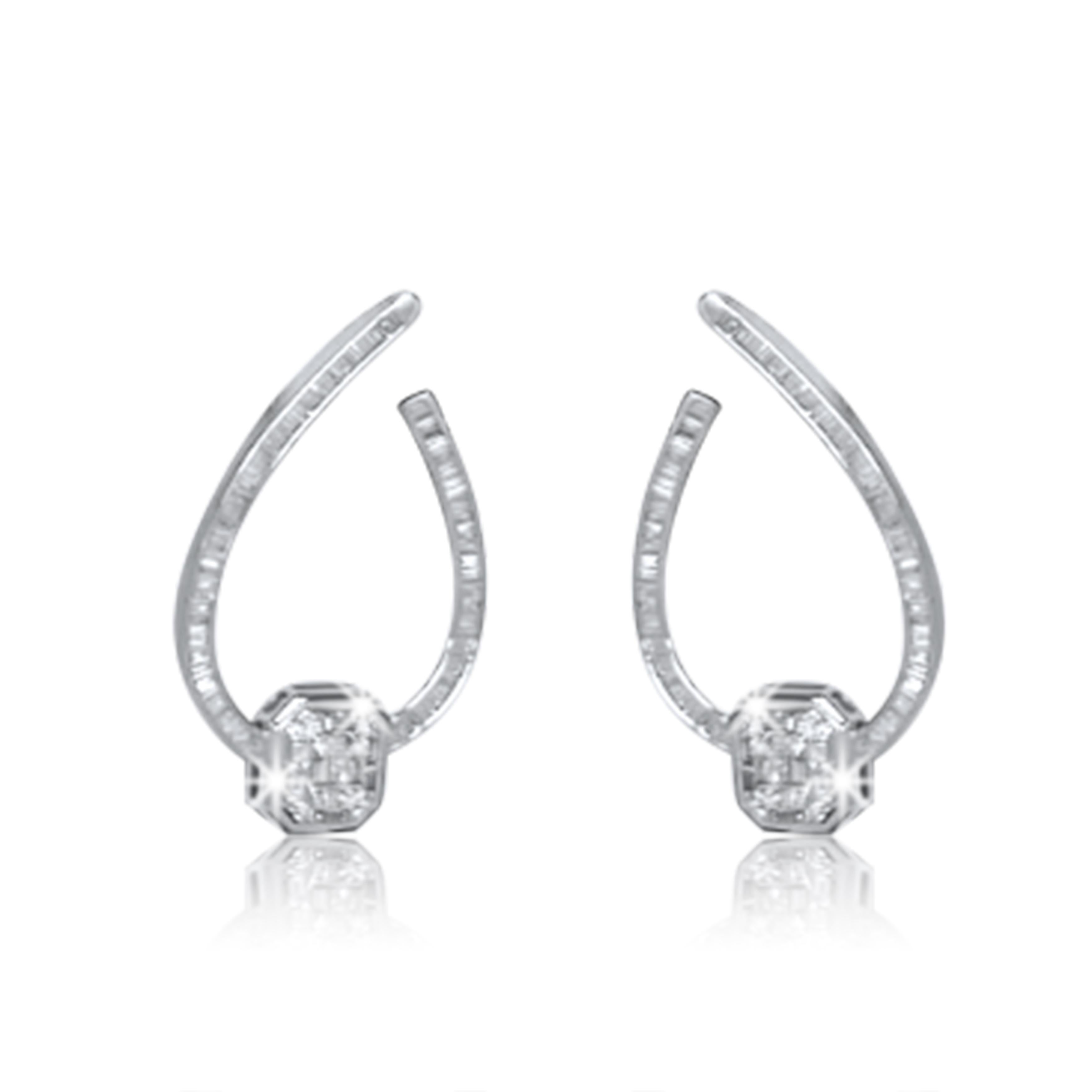 Earrings Information
Metal Purity : 18K
White Gold
Gold Weight : 11.88g
Diamond Count : 16 Round Diamonds
Round Diamond Carat Weight : 0.21 ttcw
Baguette Diamonds Count : 180
Baguette Diamonds Carat Weight : 2.34 ttcw
Serial #EA18574

Sophie's