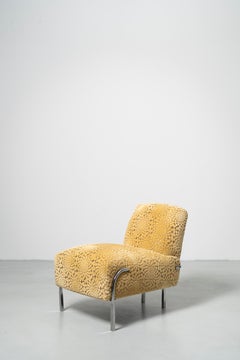 Sophisticate Slipper Chair - verchromte Stahlrohrbeine mit gelber Polsterung