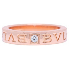 Sophisticated 0.04ct Diamond Bvlgari Ring in 18K Rose Gold