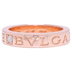 Sophisticated 0.04ct Diamond Bvlgari Ring in 18K Rose Gold