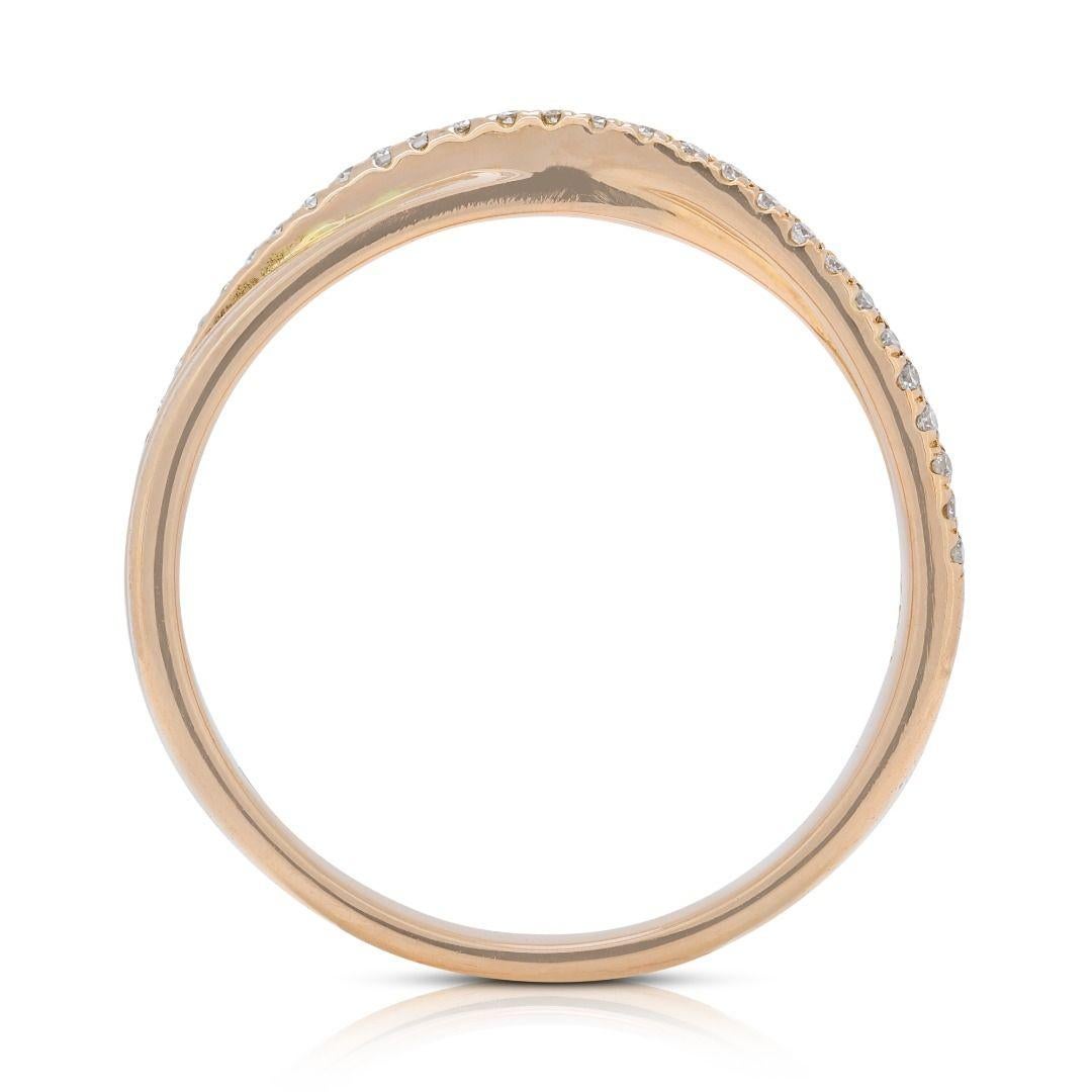 Sophisticated 0.16ct Diamond Ring in 18K Yellow Gold For Sale 2
